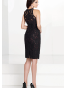Fitted Beaded Lace Halter Mother Dress